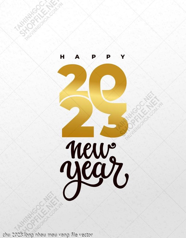 chu 2023 long nhau mau vang file vector